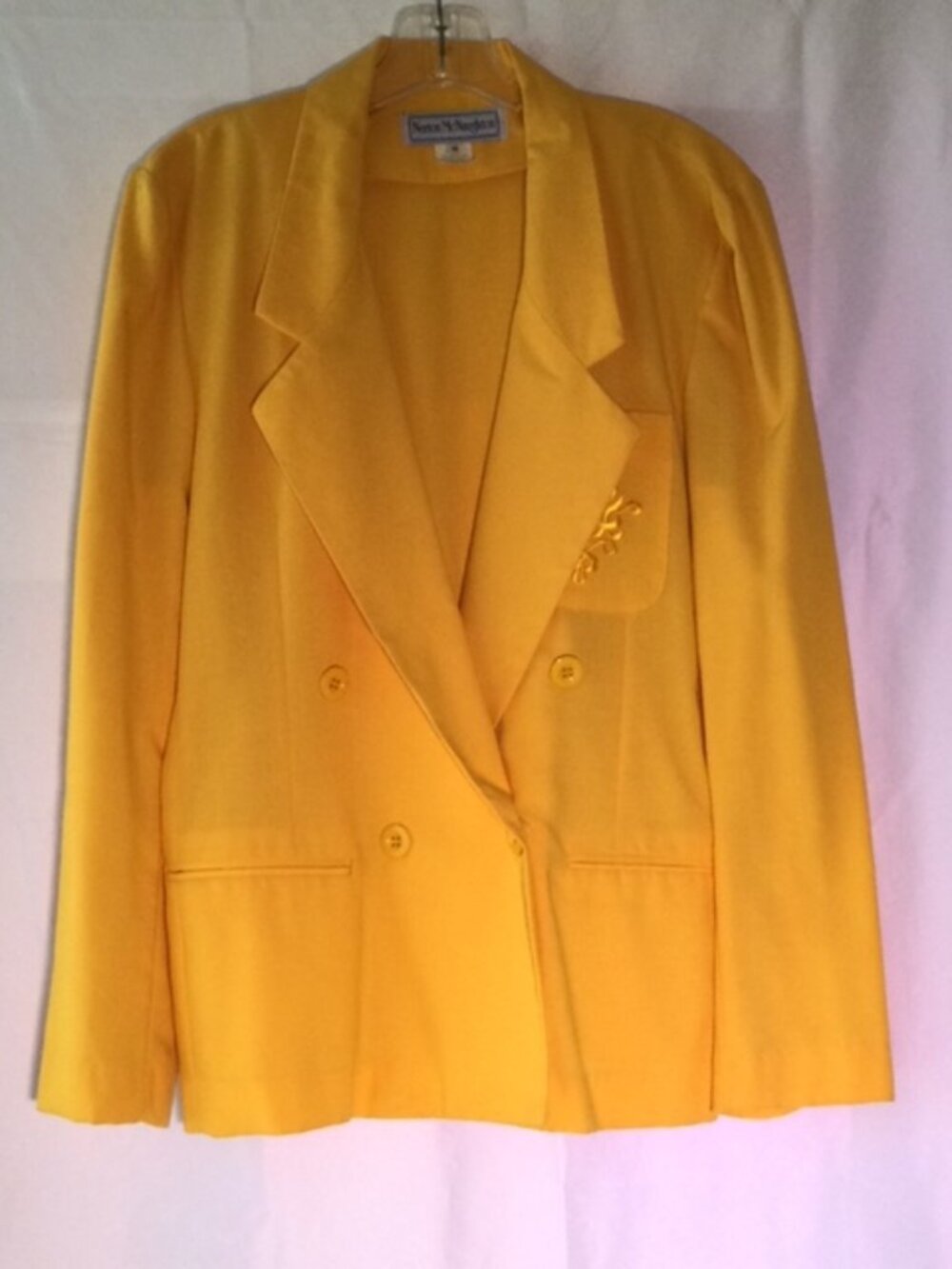 Vintage Norton McNaughton Golden Yellow Double Breasted Blazer Women's